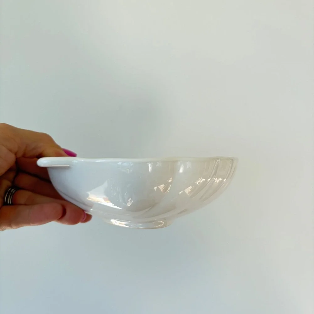 Pfaltzgraff White Shell Ceramic Bowl Trinket Dish Scalloped 242 Made in USA